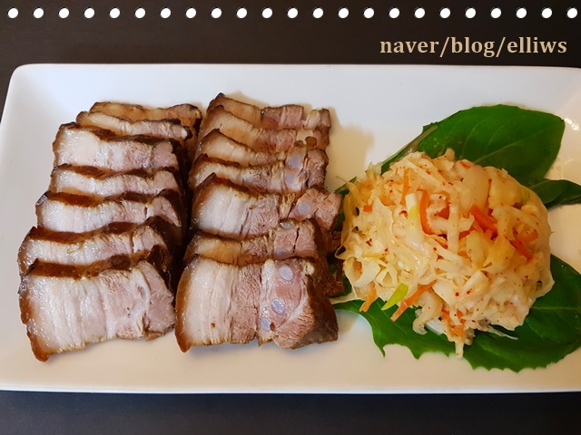 Pork Belly Suyuk Braised in Soy Sauce with Special Coleslaw
